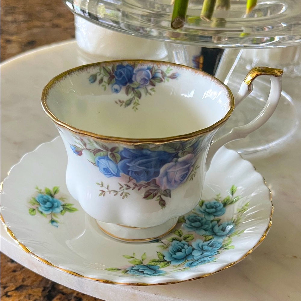 EUC vintage Royal Albert moonlight, rose tea cup, and saucer made in England